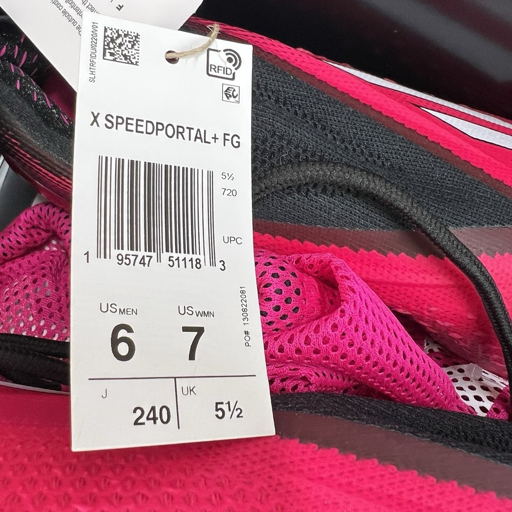 Adidas X Speedportal + FG Black Pink Soccer Cleats GZ5126 Men's 6 / Women's 7 - Picture 13 of 13